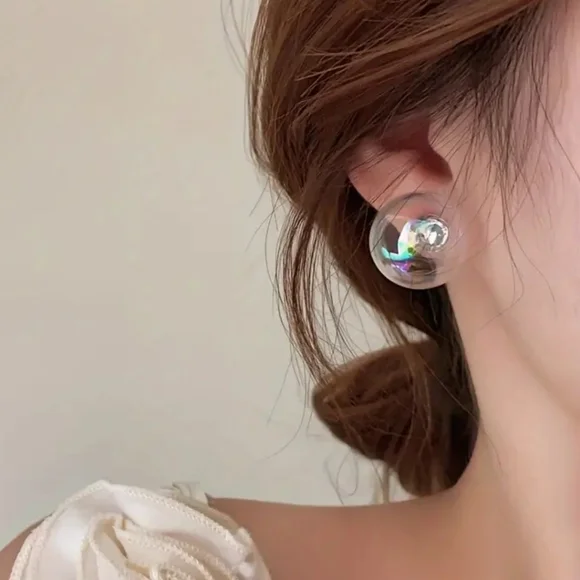 🫧Super Cute Bubble Earrings With Transparent Acrylic & 925 Silver Posts🫧 (OS) - Picture 5 of 11